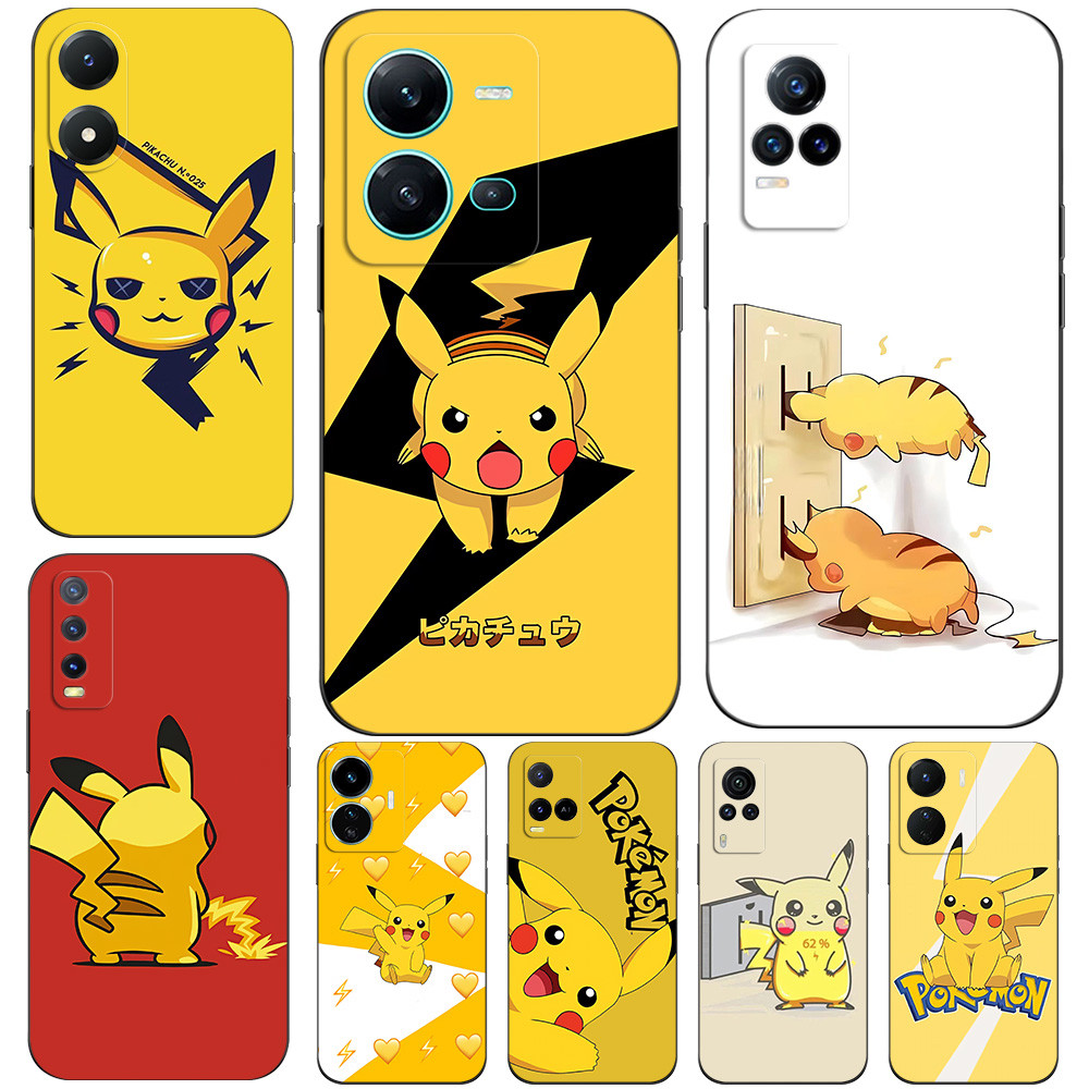 สําหรับ vivo Y71 Y71A Y73S 5G Y76 S7e 5G Y81 Y83 ไม่มีนิ้วพิมพ์หลุมโทรศัพท์ซิลิคอนน่ารัก Pokemon Pik