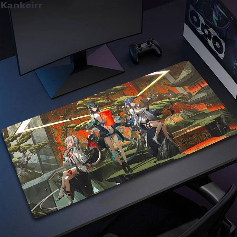 XXL ขนาดใหญ่ Arknights Gabinete แผ่นรองเมาส์ HD Custom Gamer Home Mousepad Lockrand เสื่อโต๊ะนุ่มยาง