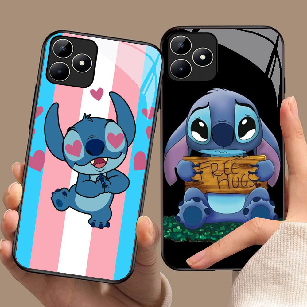 YS-49 น่ารัก Stitch HD แก้วสําหรับ Oppo A3X A3i A40 Realme C53 C31 C35 GT 6 Narzo N53 50A Prime
