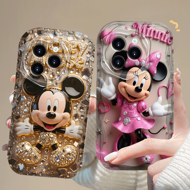 ปลอกสําหรับ Infinix HOT 40 Pro TECNO TEChno Spark 20 Pro แฟชั่นหรูหราน่ารัก Mickey Minnie การ์ตูน 2D