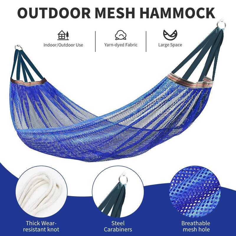 C Hickened Rope Mock Garden Outdoor Mesh Mock Portable Simple Mock Hanging Bed Double Outdoor Mock