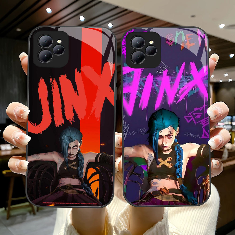 YS-58 Hot Game Arcanes Jinx HD Glass Casing สําหรับ Infinix Smart 6 7 8 Hot 9 10 11 Play 30i Note 40
