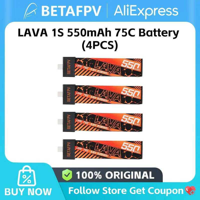 BETAFPV แบตเตอรี่ LAVA 1S 550mAh 75C 4 ชิ้น สำหรับ Meteor75 Pro Cetus X FPV