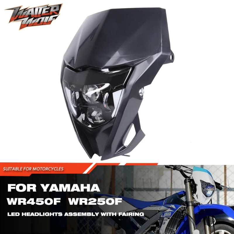 Headlight LED Assembly with Fairing For YAMAHA WR450F WR250F WR 450F 250F 2012 2014 2017 2024 Motor