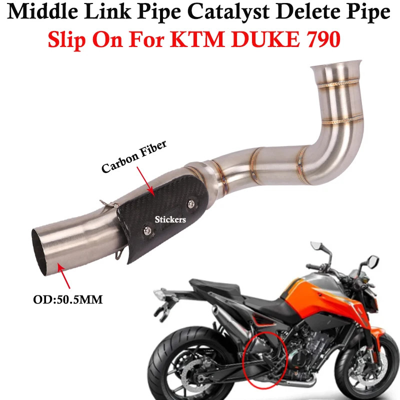 Slip On For KTM DUKE 790 Motorcycle Exhaust Escape System 51MM Modified Stainless Steel Middle Link