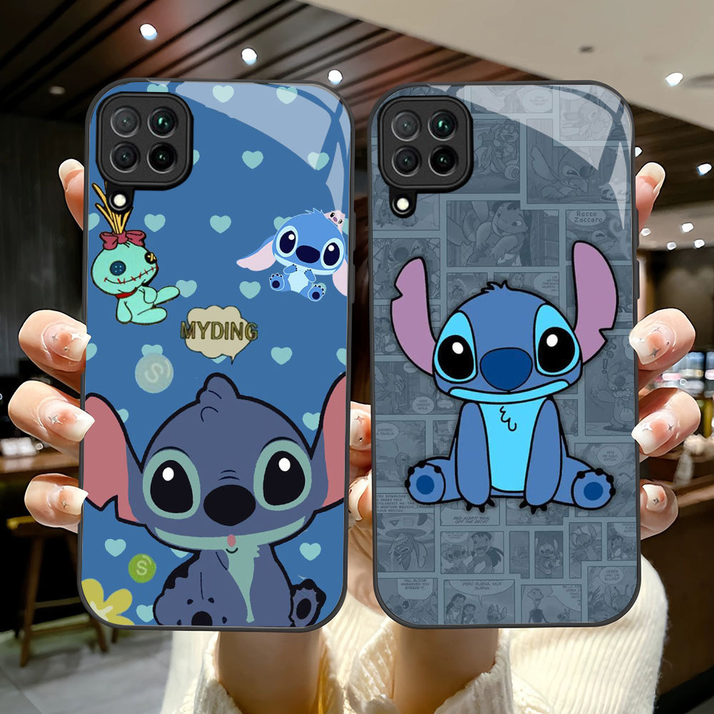 YS-49 Cute Stitch HD Glass Casing สําหรับ Samsung A12 M32 M12 A22 5G