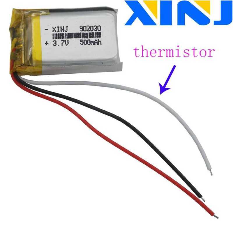 3.7V แบตเตอรี่ลิเธียมโพลิเมอร์ 500mAh 1.85Wh 902030 เทอร์มิสเตอร์ 3 สาย สำหรับ GPS MP3 กล้องรถยนต์ ไ