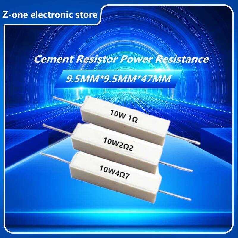 ตัวต้านทานซีเมนต์ 10/ชิ้น 10W 5% ความต้านทาน 0.1 ~ 10K 0.1R 0.5R 10R 50R 0.22 0.33 0.5 1 2 5 8 10 15