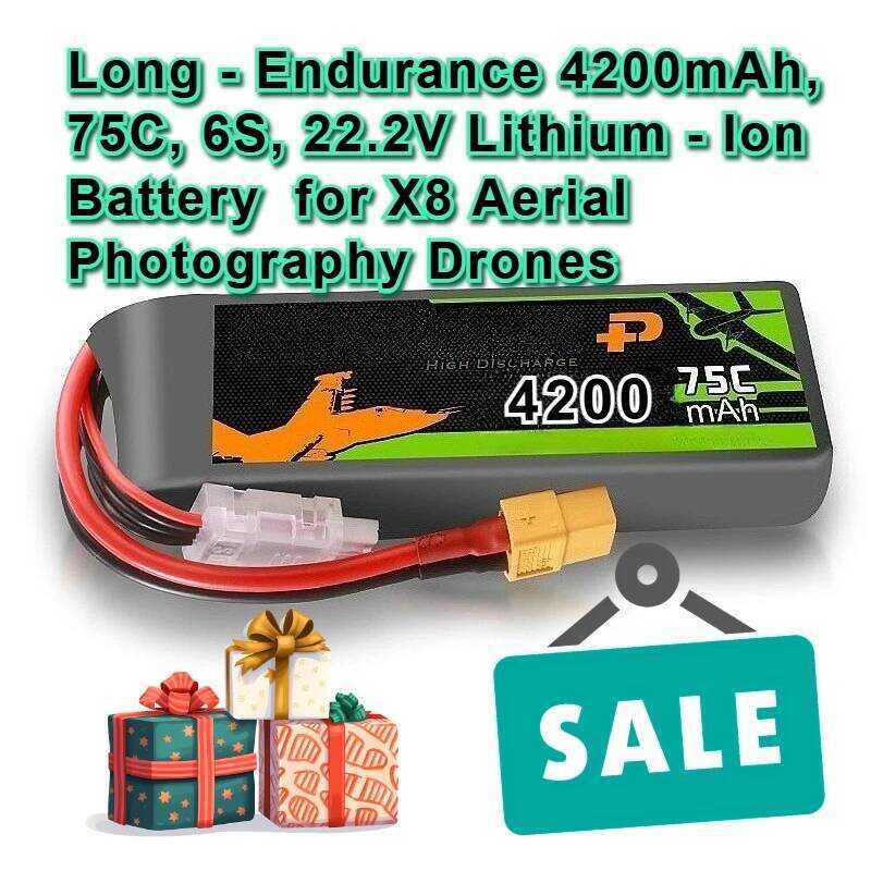 4200mAh, แบตเตอรี่ลิเธียมไอออน 75C, 6S, 22.2V สำหรับโดรนถ่ายภาพทางอากาศ X8 4200mAh, 75C, 6S,