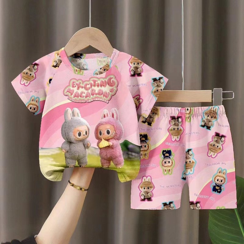 Eid Mubarak ชุดเด็ก Spaceman Teen แขนสั้นรอบคอ Nightclothes Breathable Girls Home สวมใส่สําหรับ 8 - 