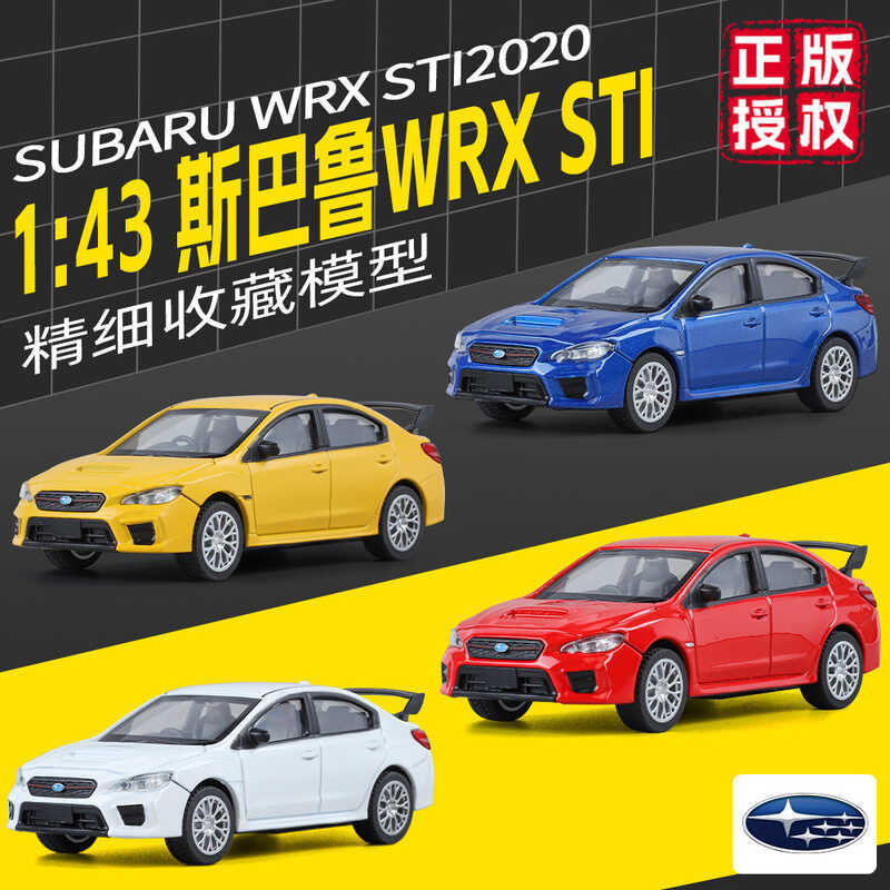 KMM41A ชนิดบรรจุกล่อง Subaru WRX โลหะผสม 1/43 จําลองเด็กดึงกลับรถโมเดลของเล่นเครื่องประดับรุ่นรถและD