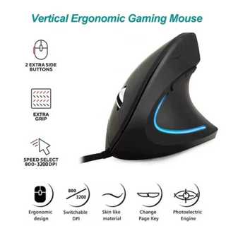 เมาส์แนวตั้งแบบมีสาย Ergonomic RGB สําหรับเล่นเกมคอมพิวเตอร์…