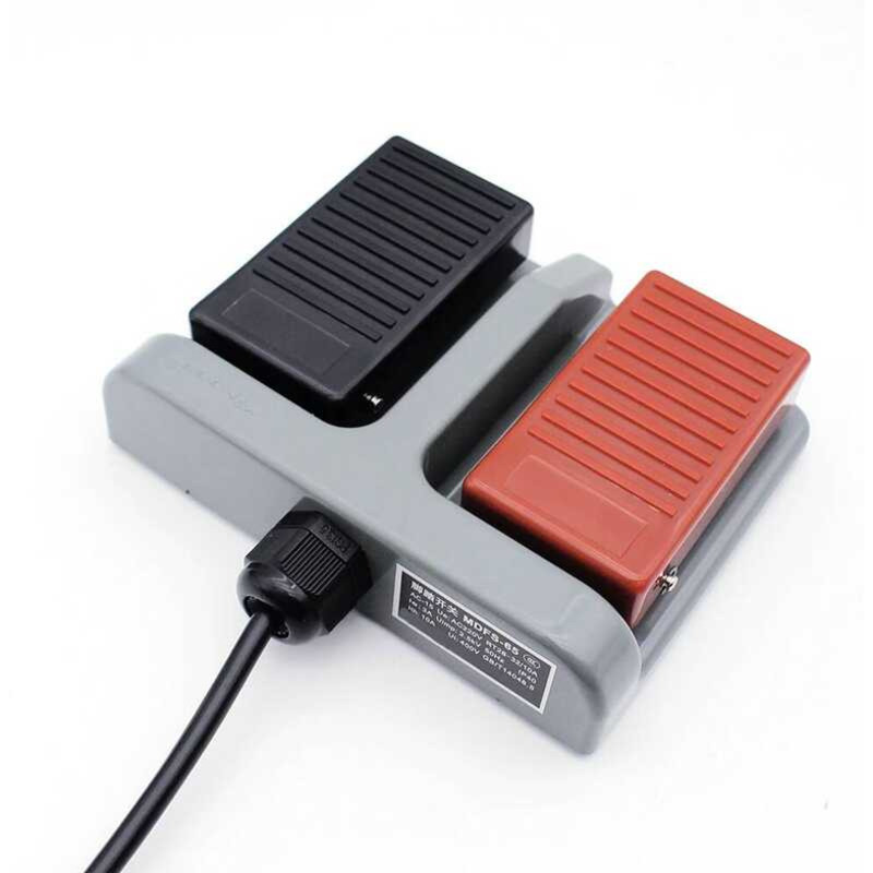ชิ้น 1 สวิตช์เท้าคู่ MDFS-65 รีเซ็ตตัวเองพร้อมสายไฟ 3A/220VAC