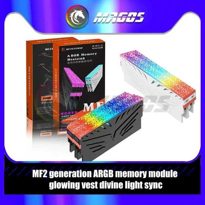 RAM ฮีทซิงค์ คอมพิวเตอร์ 5V ARGB MOBO AURA SYNC, สไตล์การไหล RGB Dia, เสื้อเกราะสำหรับหน่วยความจำ DD