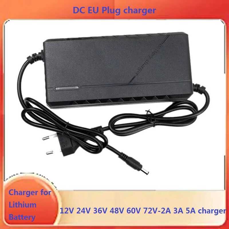 12V ที่ชาร์จ 24V 36V 48V 60V 72V 2A 3A 5A สำหรับชุดแบตเตอรี่ลิเธียม 42V 54.6V 67.2V 84V ชาร์จเร็วอัจ