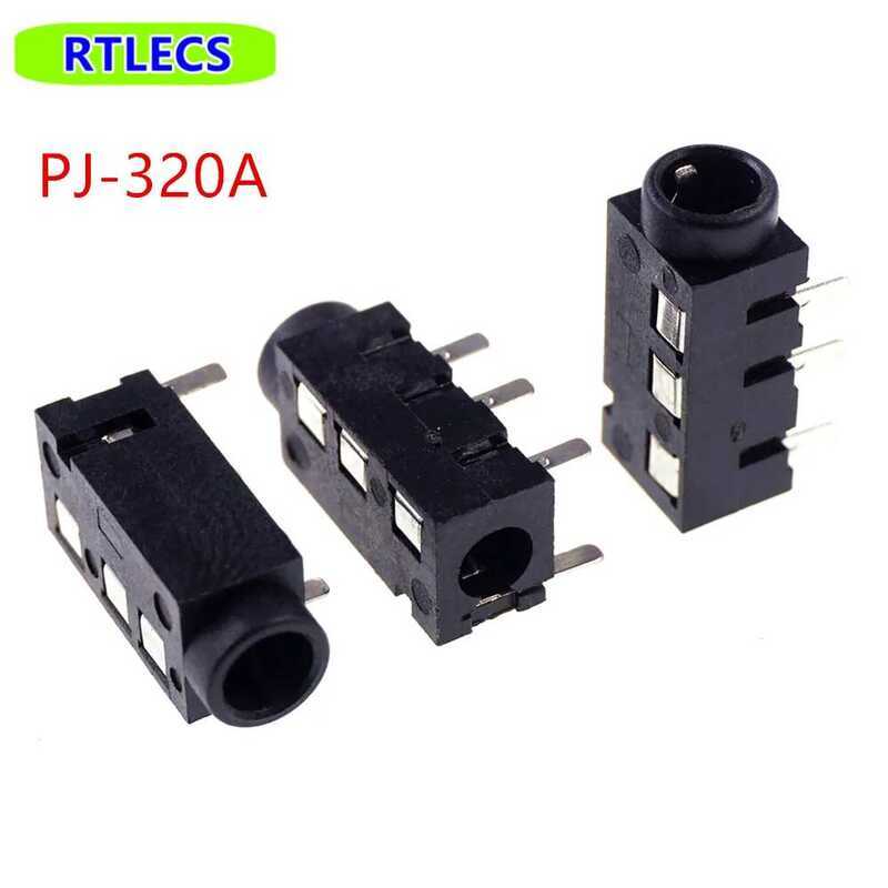 100 10 ชิ้น ขั้วต่อแจ็คเสียง TRRS 3.5 มม. ผ่านรู PCB ตัวนำแนวนอน มุมขวา ไม่มีสวิตช์ภายใน 4 ขั้ว มม.