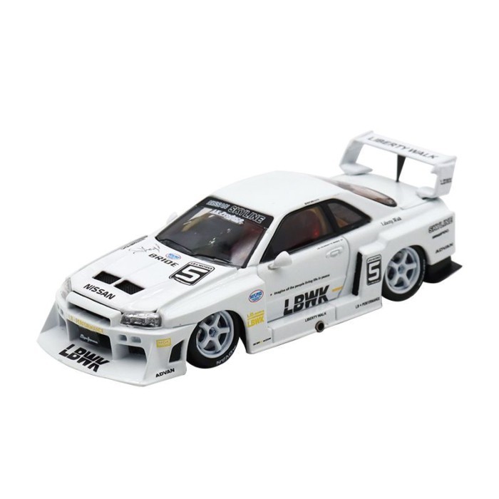 Nissan Nisan GTR ER34 Skyline R34 SW 1: 64 LBWK Silhouette จําลองรถรุ่น