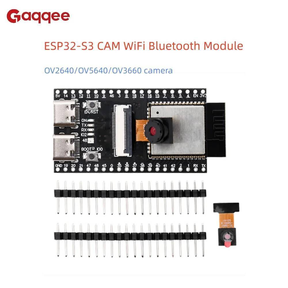 ESP32-S3 CAM บอร์ดพัฒนาพร้อม WiFi และโมดูลบลูทูธ Featuring ESP32-S3-WROOM-1 N16R8 OV2640/OV5640/OV36