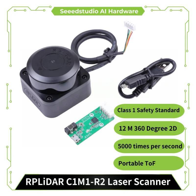 SLAMTEC RPLiDAR C1M1 R2 Portable ToF Laser Scanner Kit -12m 360 ° สแกนสําหรับตําแหน่งหุ่นยนต์, การทํ