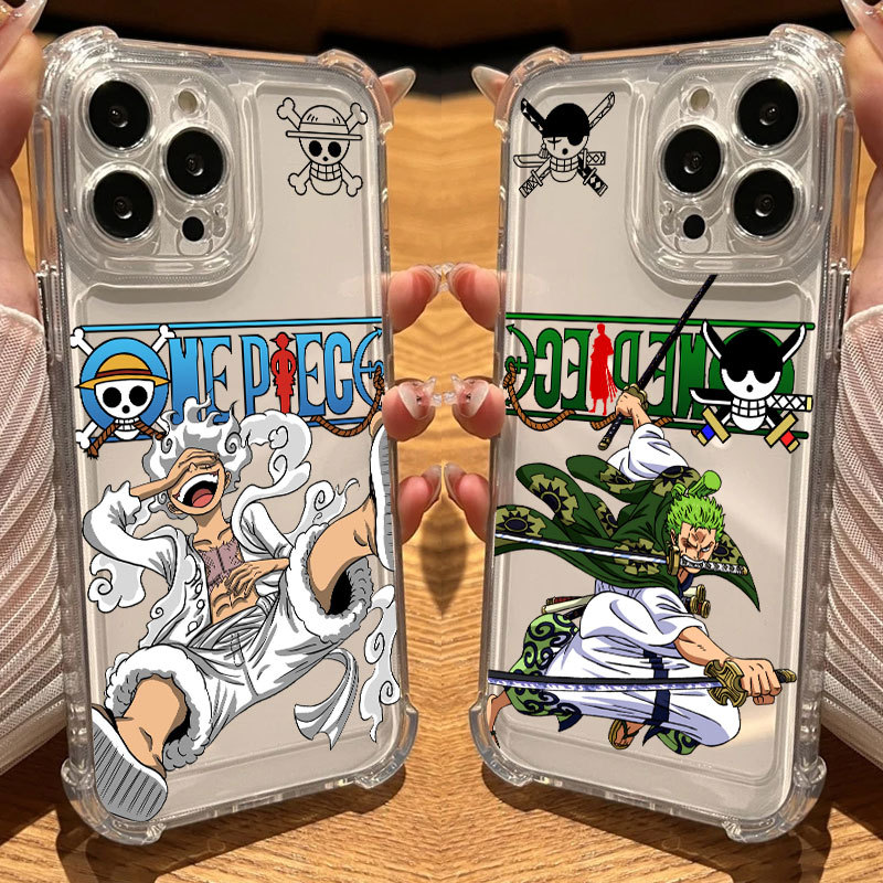 One Piece Luffy GEAR 5 Zoro เคสใสสําหรับ iphone 17 Pro 16E 11 12 13 14 15 16 Pro Max 17 Air 11 Plusปลอกใส่โทรศัพท์แบบนุ่มกันกระแทกฝาครอบใส