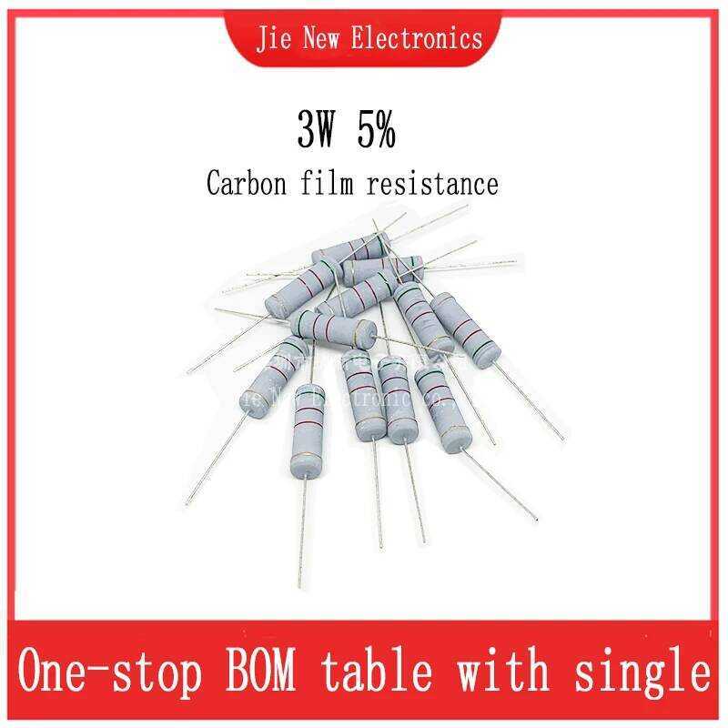 ชิ้น 20 3W 5% 0R-10M 0.1R 0.56R 10R 18R 100R 1K 2.4K 10K 12K 27K 33K 68K 100K 120K 220K 1M 2.2M 6.8M