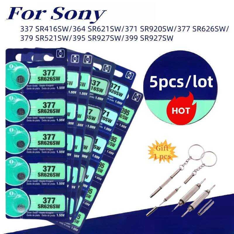 5 ใหม่ ชิ้น 337 SR416SW 364 SR621SW 371 SR920SW 377 SR626SW 379 SR521SW 395 399 SR927SW แบตเตอรี่นาฬ