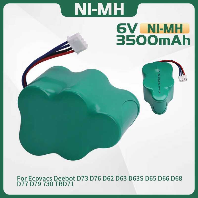 Ni-MH แบตเตอรี่ 3500mAh 6V สำหรับหุ่นยนต์ดูดฝุ่น 620 710 D73 D76 ECOVACS LP43SC 3300P5 เหมาะกับ COD