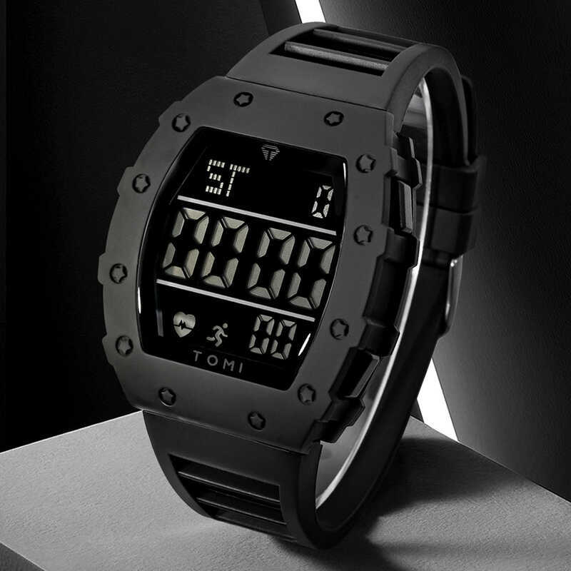 TOMI TOMI Sports Mens Watch Simple Large Digital Electronic Watch Student Trend Multi-Function Butto