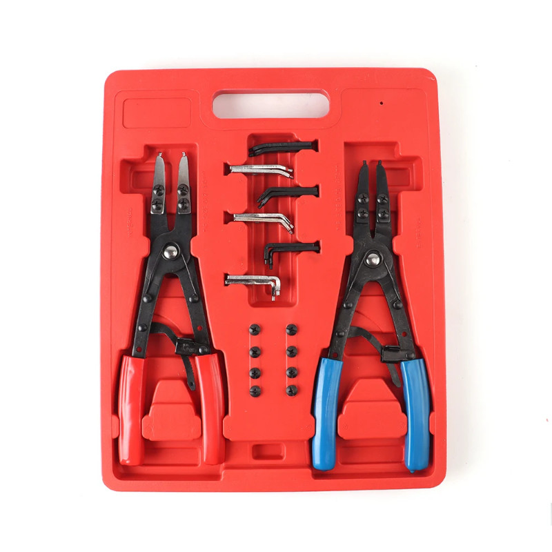 2-Piece Retaining Ring Pliers Set 10 inch Circlip Pliers Pliers Tool Set Terminal Circlip Case Colo