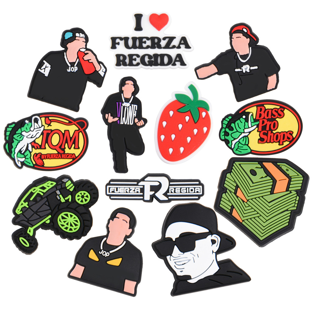 Fuerza Regida ตัวละครอินเทรนด์ (JOP สร้อยคอ/แว่นตากันแดดผู้ชาย/Hooded คนอินเทรนด์)+Strawberry+Bankno