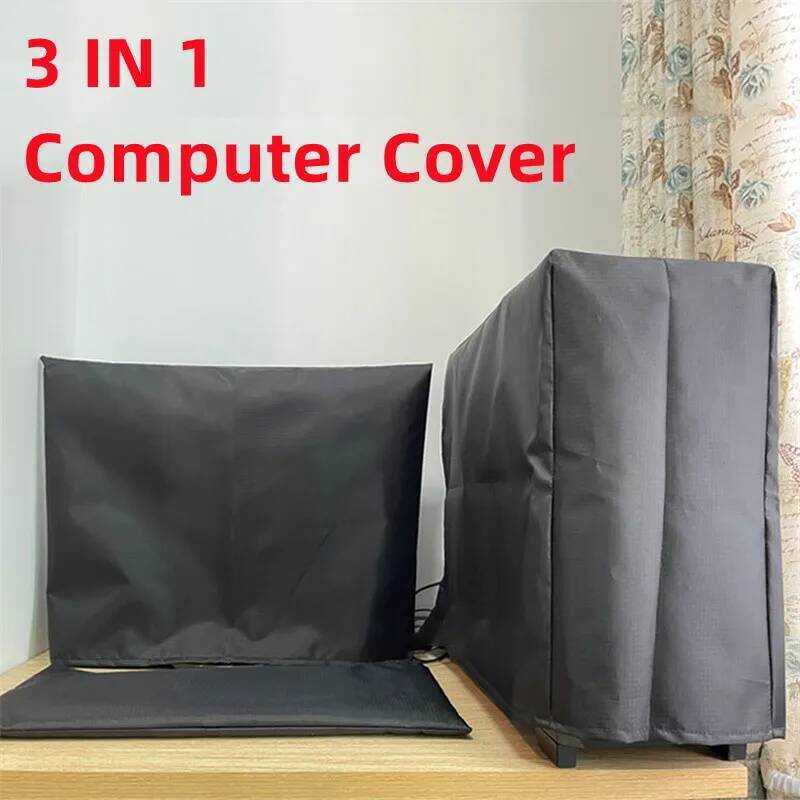 3 ชุดป้องกันฝุ่นคอมพิวเตอร์ตั้งโต๊ะ in 1 Oxford กันน้ำ ขนาด 19-29 นิ้ว ป้องกันแป้นพิมพ์ โฮสต์ หน้าจอ