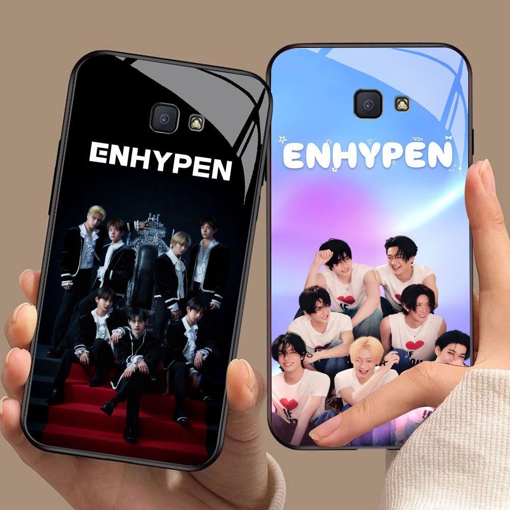 YS-81 OT7 Enhypen HD Glass Casing สําหรับ Samsung Note 9 S24 S25 FE Ultra J7 Prime J6 J4 Core Pro Pl