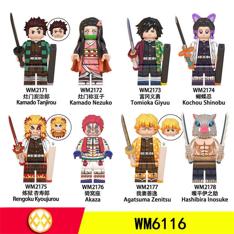 WM6116 Building Blocks อะนิเมะ Series Minifigures Tanjirou Bagged ผสมชุดเด็กประกอบของเล่น