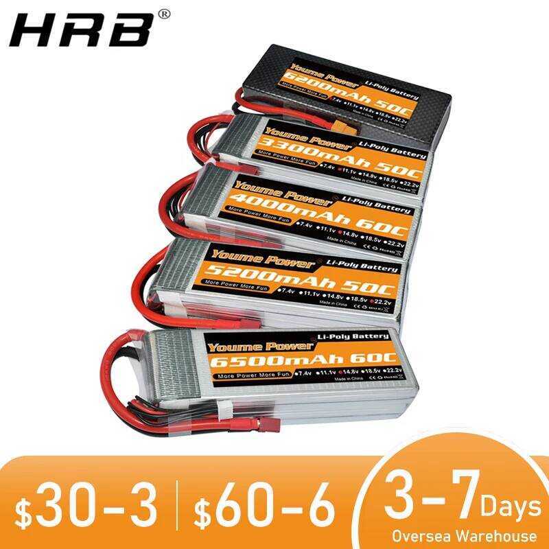 Youme แบตเตอรี่ลิโพ 2S 3S 4S 6S 7.4V 11.1V 14.8V 22.2V 3300mah 4500mah 5200mah 6200mah 6500mah T XT6