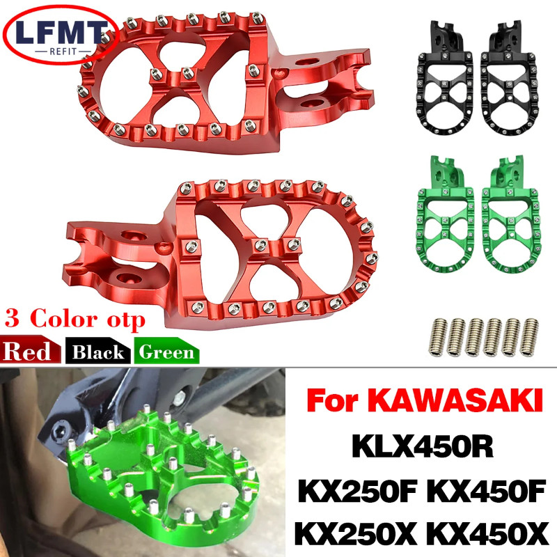 Motorcycle CNC Rests Pedals Footpegs Foot Pegs For Kawasaki KX250 KX450 KX250F KX450F KX250X KX450X
