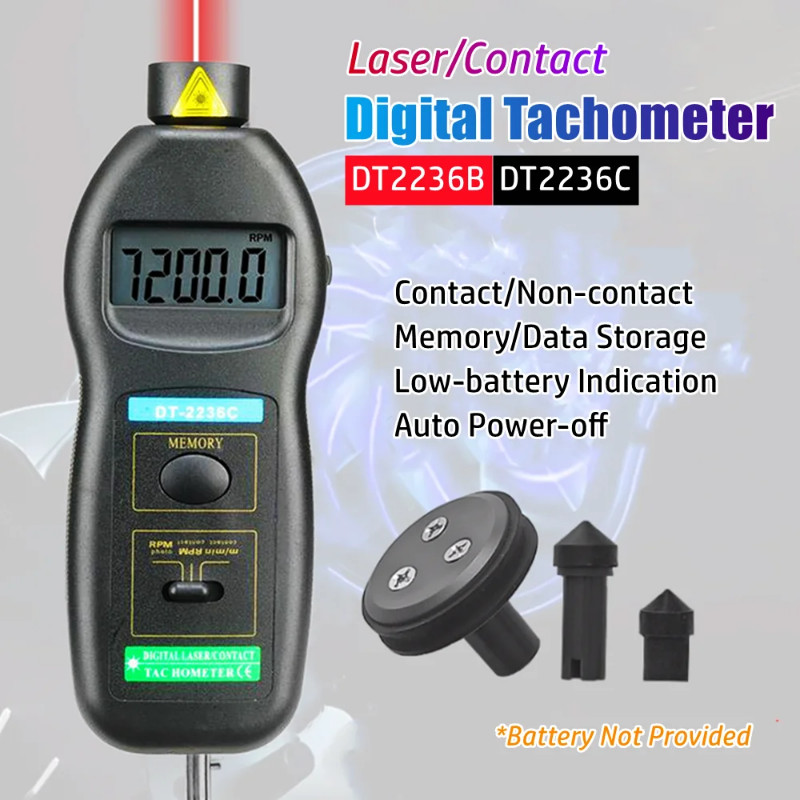 DT-2236B DT-2236C Laser Optical Contact 2 in 1 Digital Tachometer Multifunctional Speed Measuring I