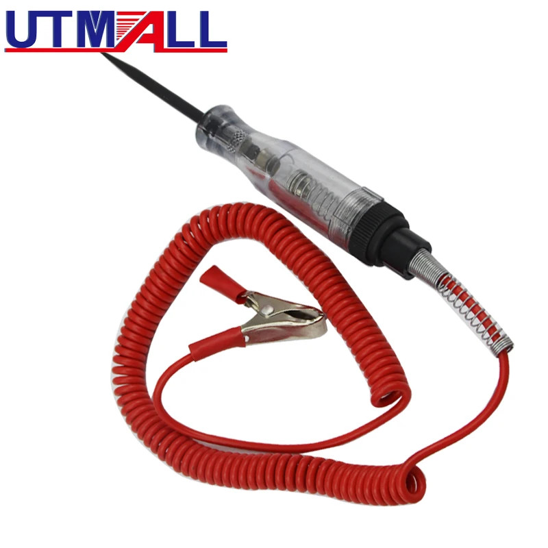 NEW Car Circuit Tester 6~24V Electrical Voltage Tester Pen with SpringTransparent Car Motorcycle Li