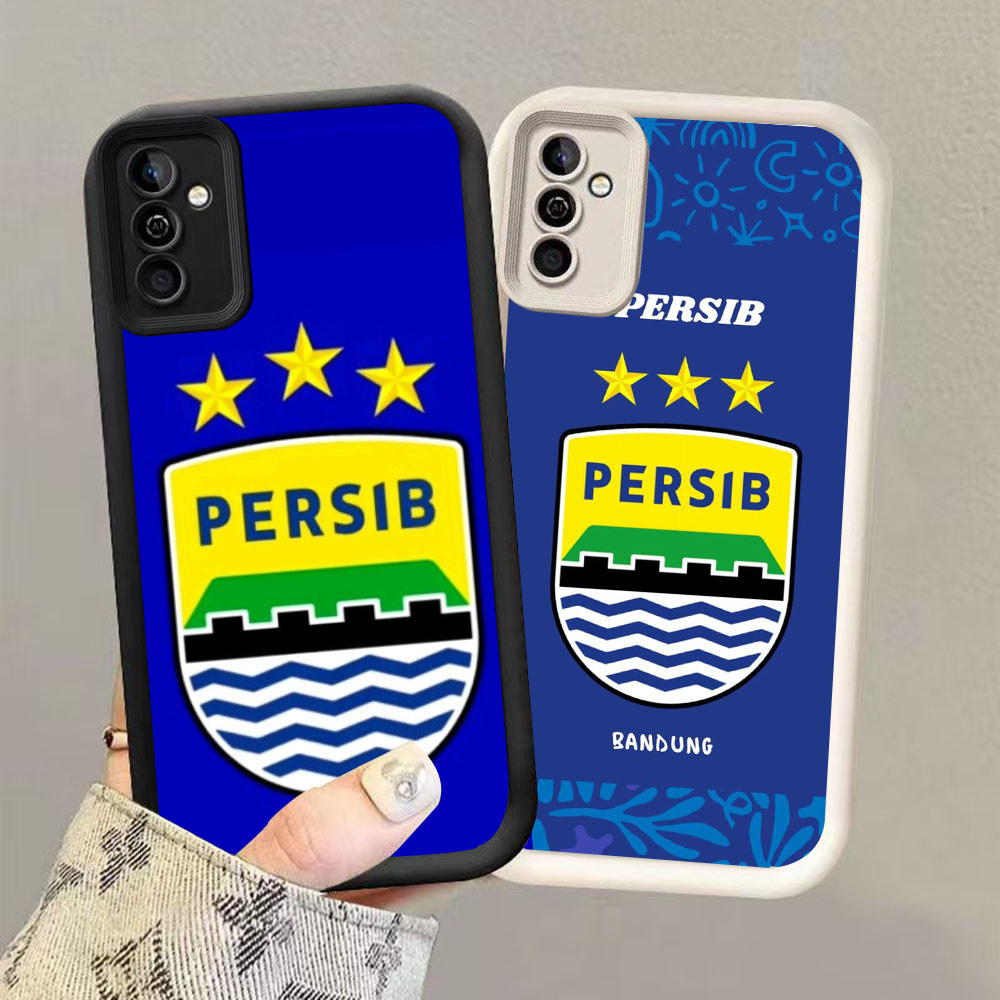 HK-2 AING PERSIB ฟุตบอล Club ปลอกกันกระแทกสําหรับซิลิโคนสีดําและสีขาว Samsung A25 A24 A34 A17 A35 A2
