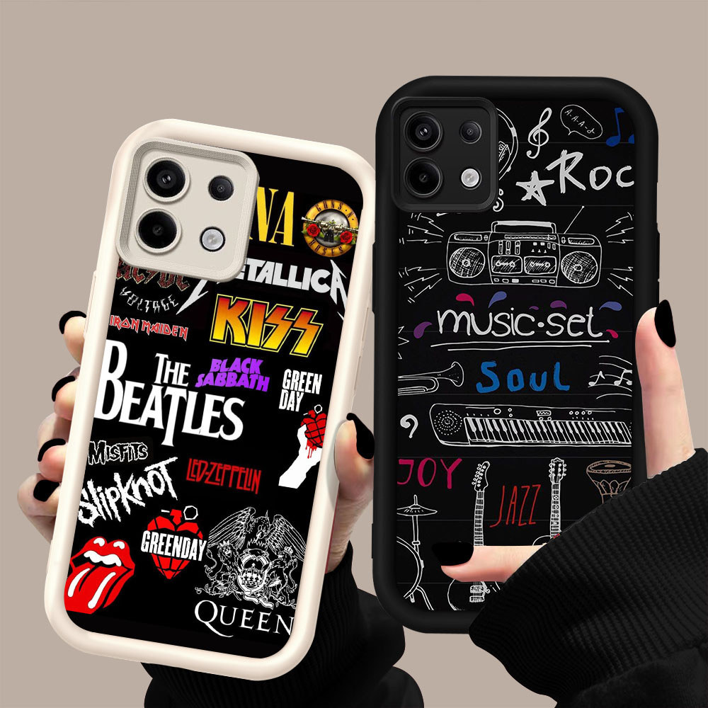 HK-9 Beatles ปลอกกันกระแทกสําหรับซิลิโคนสีดําและสีขาว Infinix Note Zero 40Pro Infi 40S 30 40Pro5G 40