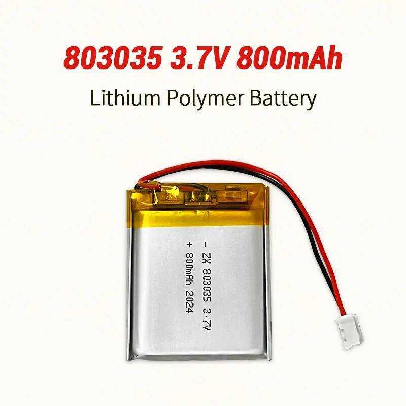 ชิ้น 1-10 803035 แบตเตอรี่ลิเธียมโพลิเมอร์ 800mAh 3.7V สำหรับนาฬิกาอัจฉริยะ หูฟังบลูทูธ ลำโพง เครื่อ