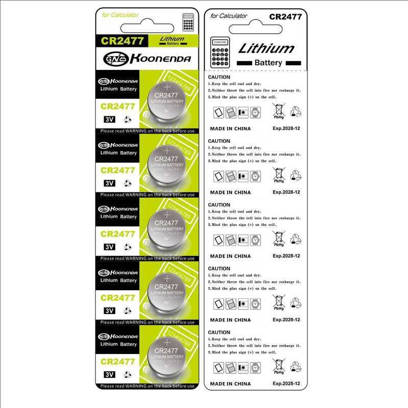ชิ้น 2-20 แบตเตอรี่ลิเธียม CR2477 3V สำหรับรีโมทรถยนต์ เมนบอร์ด นาฬิกา DL2477 ECR2477, KCR2477 แบบปุ