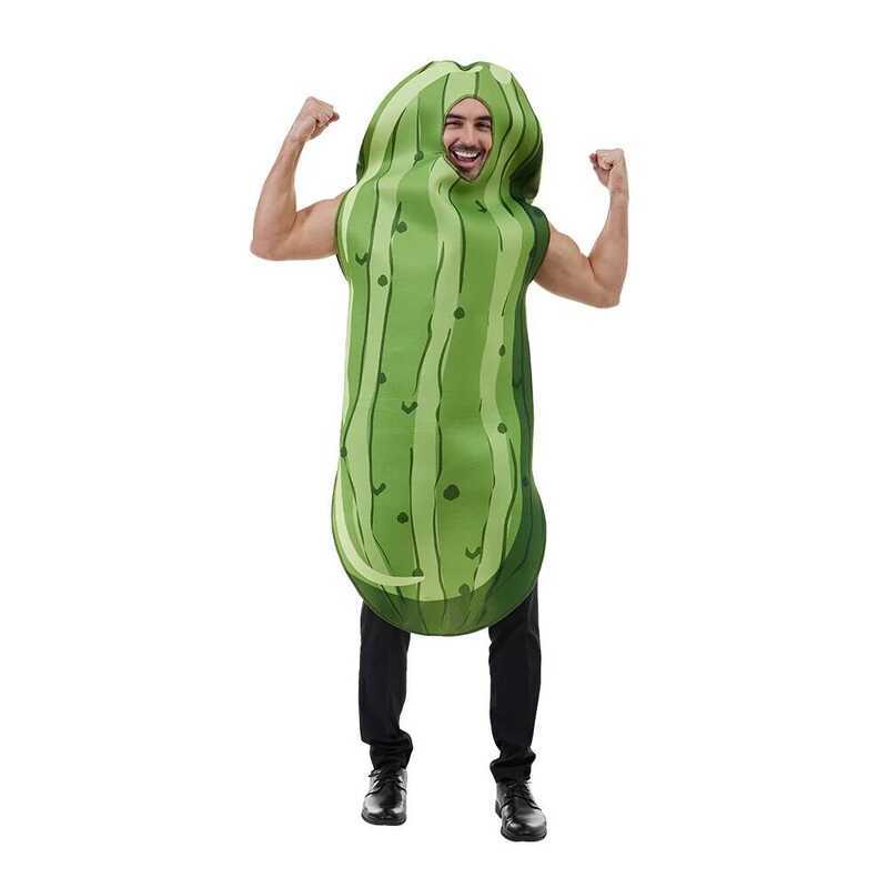 C F Green Cucumbers Vegetable Halloween Pickle Costume Easy Pull On Costume For Men Carnival Easter