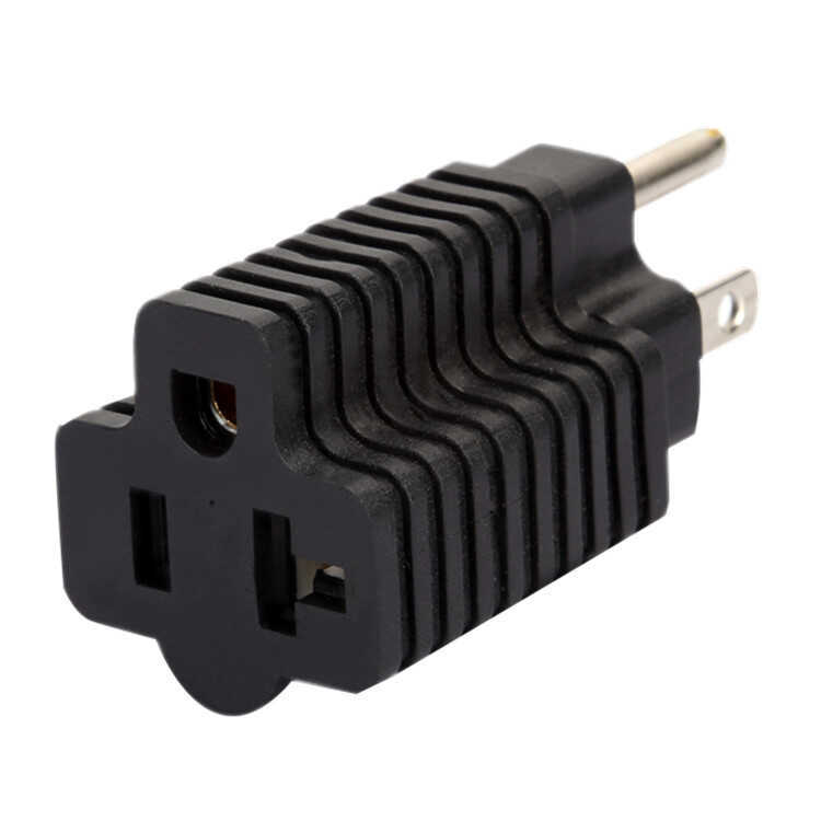 WA-1051 ปลั๊กแปลงแนวตั้งแนวนอนอุตสาหกรรมมาตรฐานอเมริกัน NEMA5-15P ถึง 5-15R ตัวแปลงชายหญิง