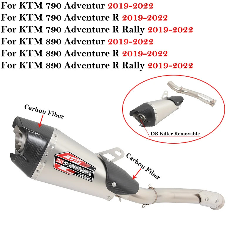 For KTM 790 890 KTM790 KTM890 Adventur R Rally 2019 - 2022 Motorcycle Yoshimura AT2 Exhaust Modify