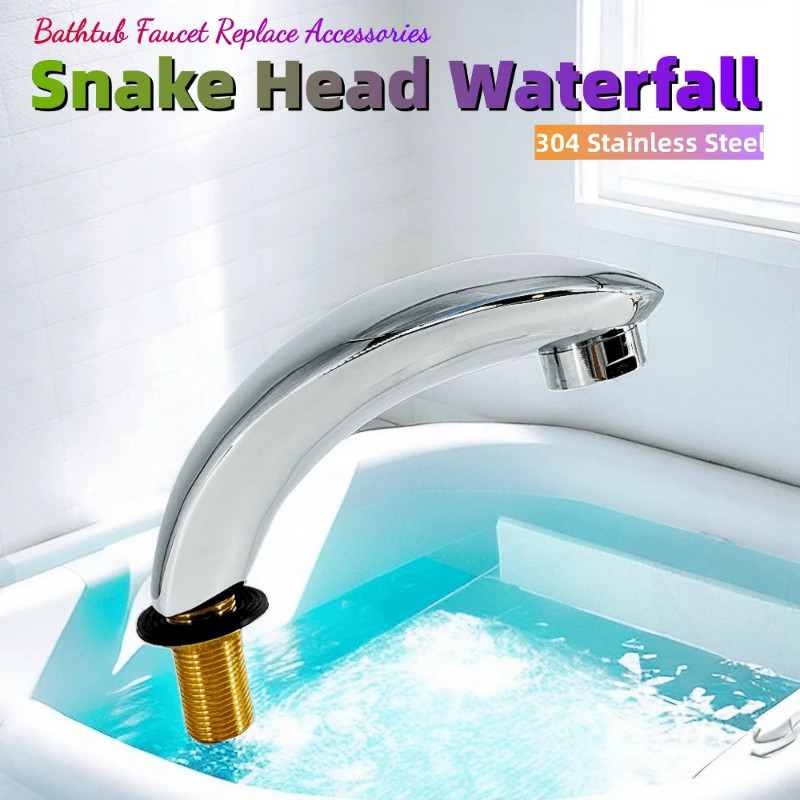 304 Stainless Steel Snake Head Waterfall Spout Brass Bathroom Shower Faucet Bathtub Faucet Nozzle R