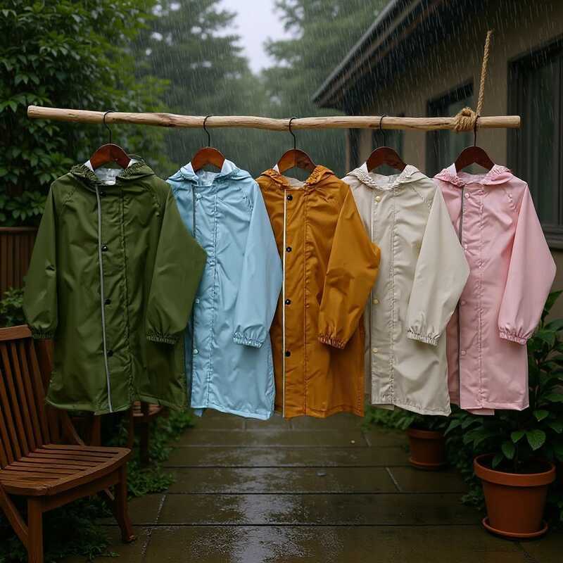 Enbihouse กระเป๋าและเสื้อกันฝนสำหรับนักเรียน พร้อมพิมพ์โลโก้ Macaron E1