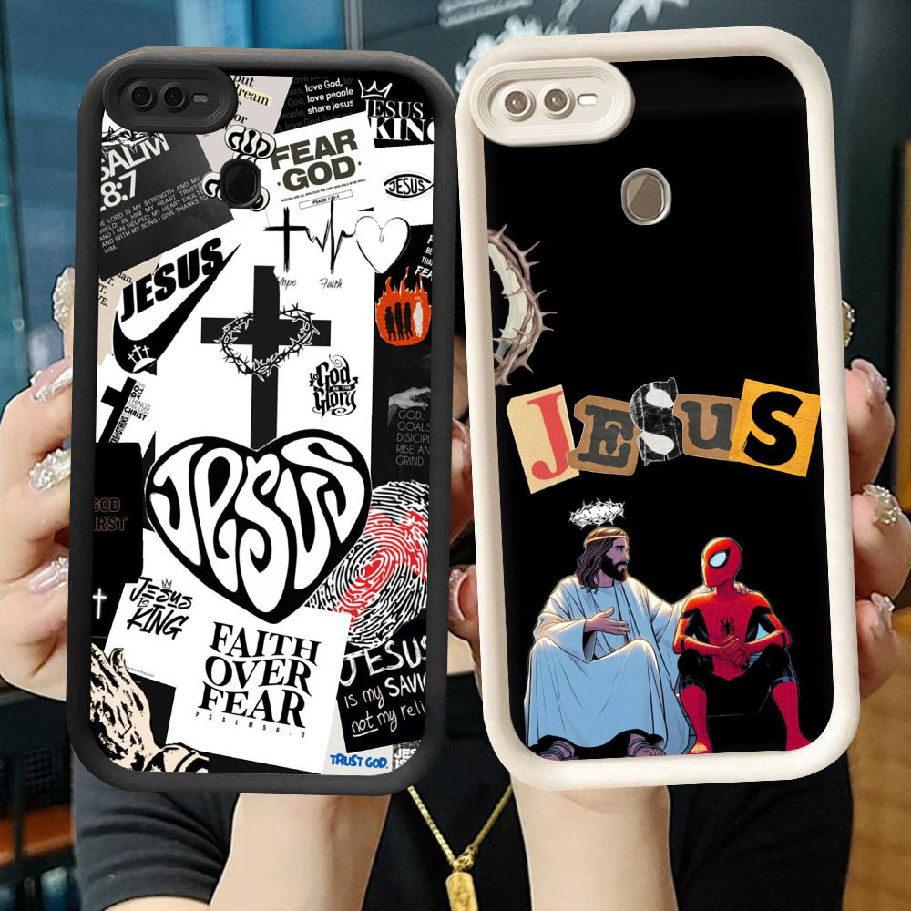 TS-64 พระเยซูปลอกกันกระแทกสําหรับOPPO A7 F7 A12s A12 F9 A5S Realme 2 Pro