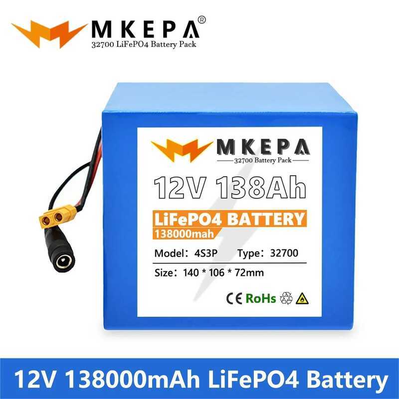 Lifepo4 แบตเตอรี่ 12V 32700 ขนาด 138000mAh 4S3P พร้อม BMS 40A ในตัวสำหรับเรือไฟฟ้าและระบบจ่ายไฟต่อเน