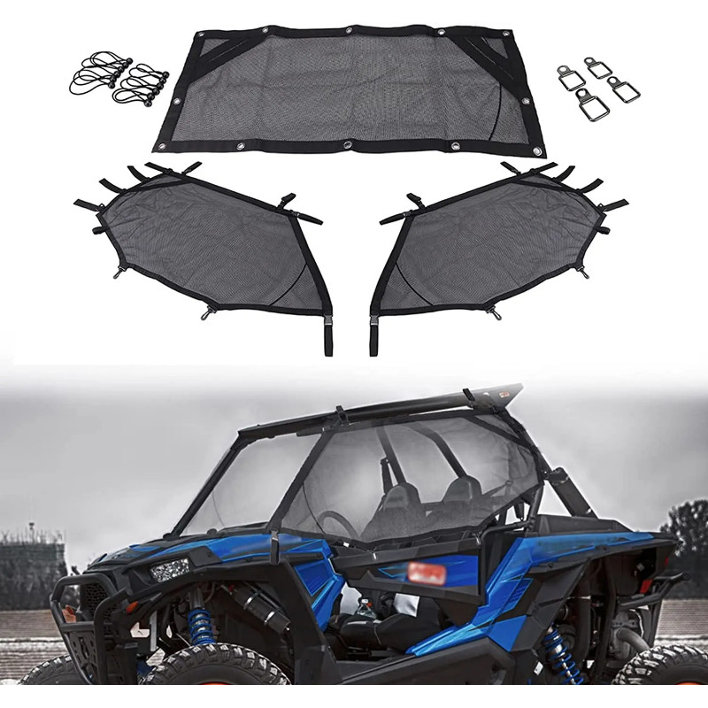 RZR Soft Window Nets Mesh Window Shade Shield Cover Roll Mesh for UTV Polaris RZR 570 800 1000 900