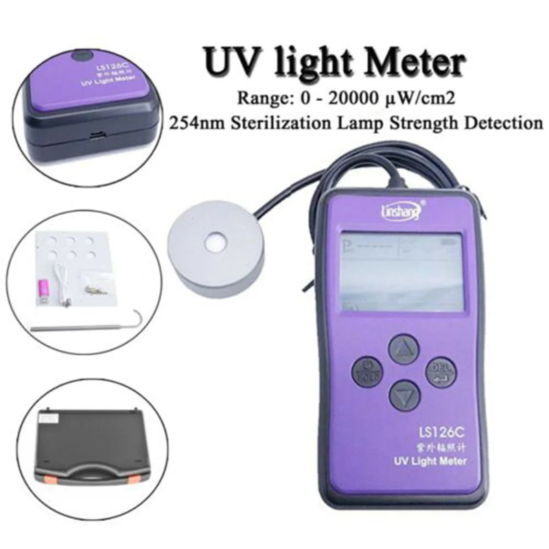 Portable UV Intensity Meter UV Light Meter Tester with Bluetooth UV Radiometer Measuring Range 0 to